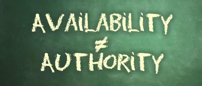Availability not equal authority